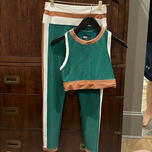 Beach Riot Teal and Brown Activewear Set